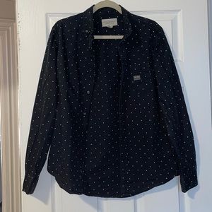 Denim & Supply Ralph Lauren Button Down Shirt Black Polka Dot Mens Sz S